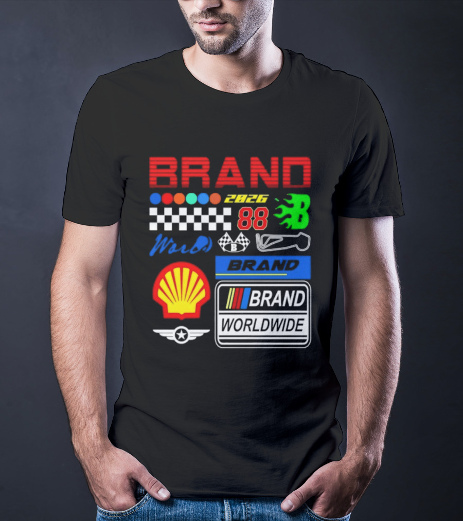 Brand 88 Worldwide Racing Motorsport Checkered Shell 2026 T-Shirt