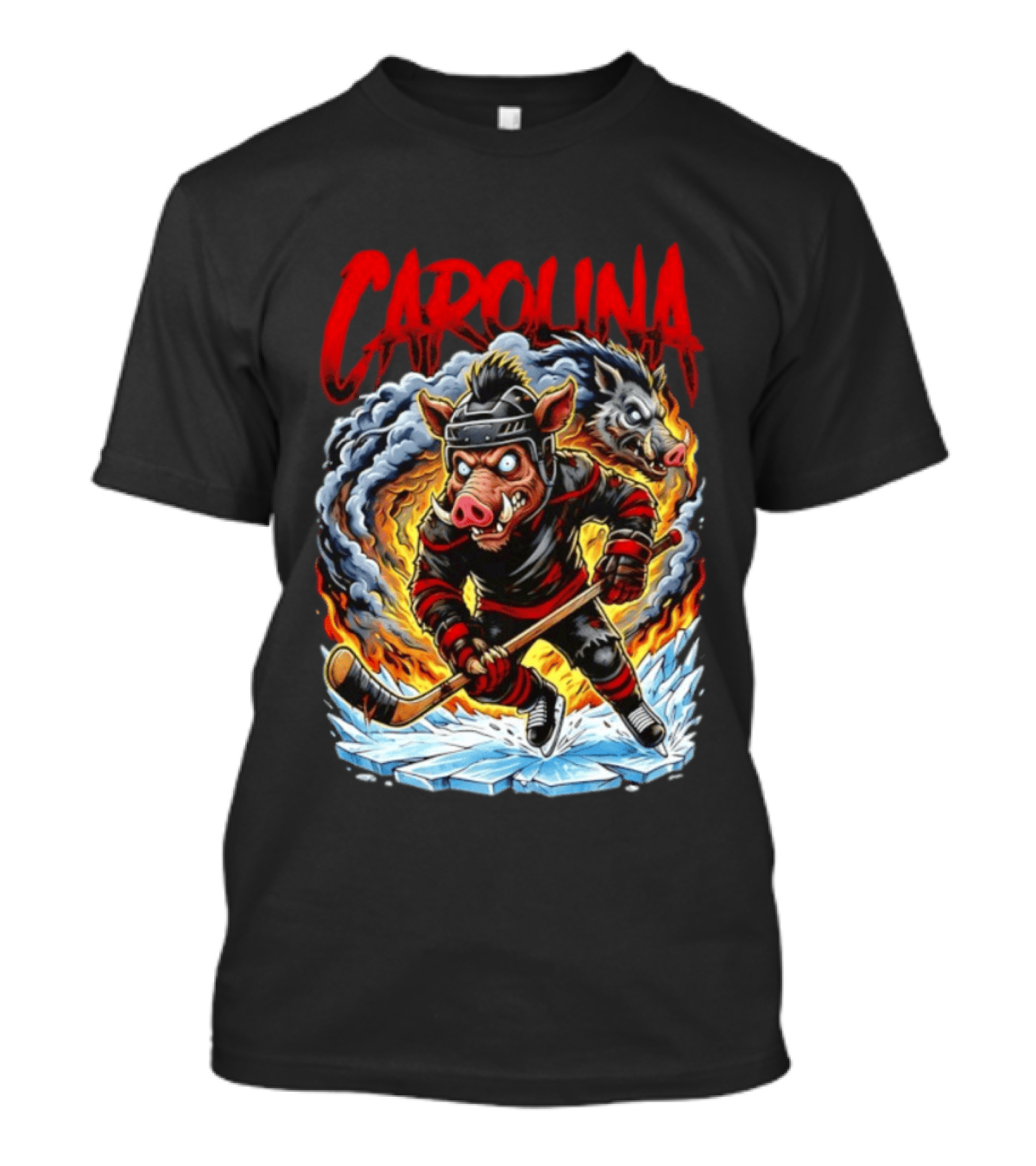 Carolina Hurricanes Stormy Hockey Player Ice Action T-Shirt