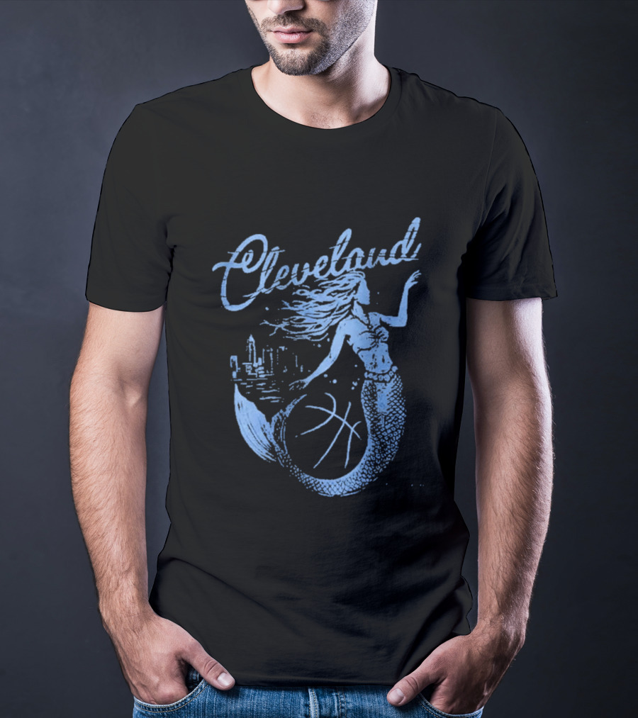 Cleveland Mermaid Cityscape Basketball T-Shirt