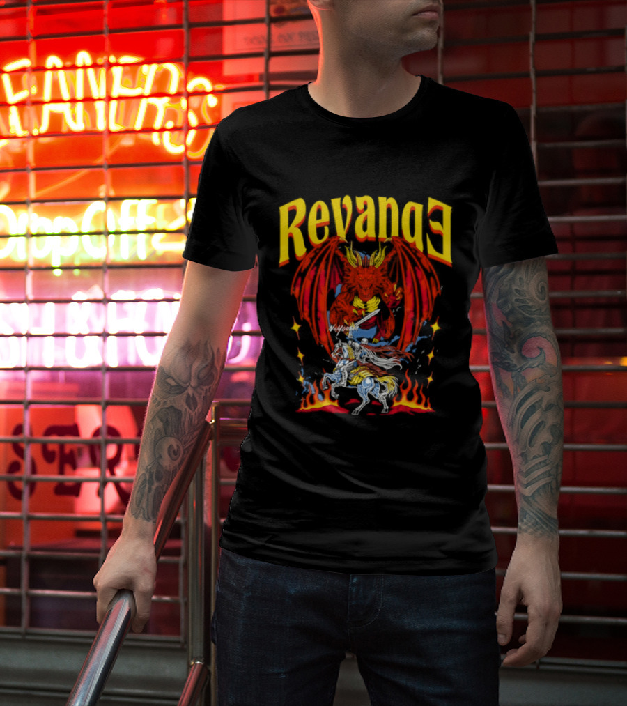 Revenge Dragon Knight Sword Fire Fantasy T-Shirt