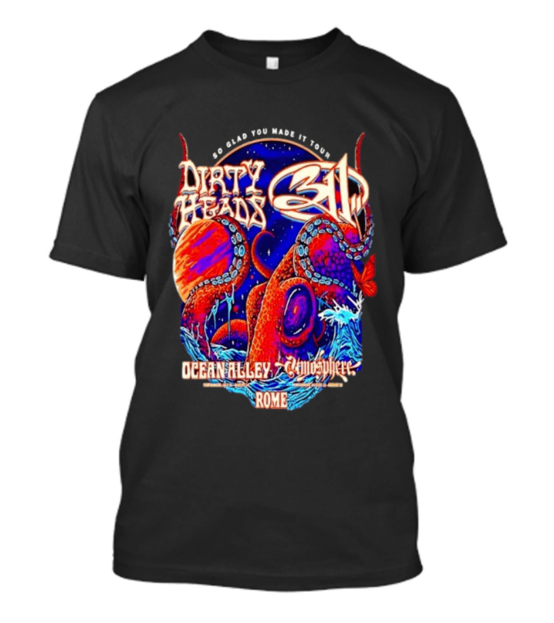 Dirty Heads 311 So Glad You Made It Tour Ocean Alley Atmosphere Rome Octopus T-Shirt