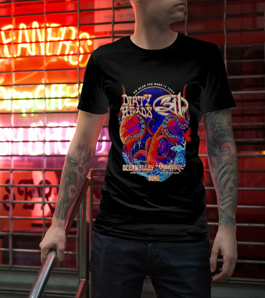 Dirty Heads 311 So Glad You Made It Tour Ocean Alley Atmosphere Rome Octopus T-Shirt