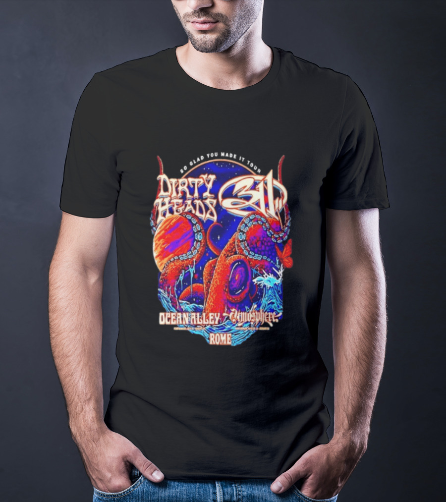 Dirty Heads 311 So Glad You Made It Tour Ocean Alley Atmosphere Rome Octopus T-Shirt