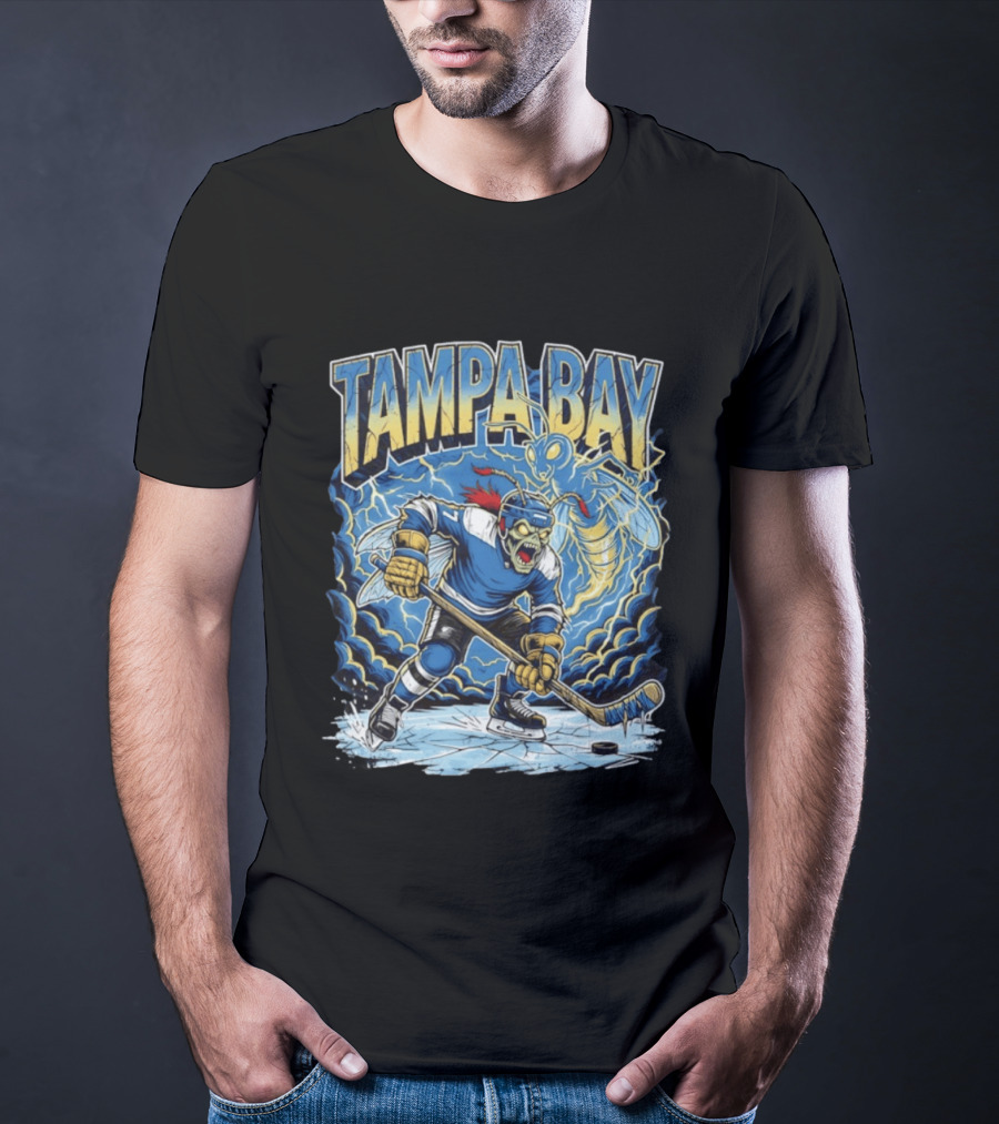 Tampa Bay Lightning ThunderBug Hockey Ice Storm Burst T-Shirt