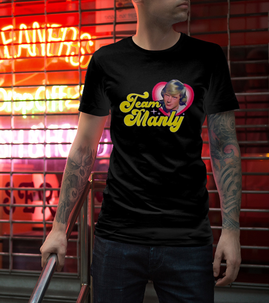 Team Manly Bobby Sherman Retro Heart T-Shirt