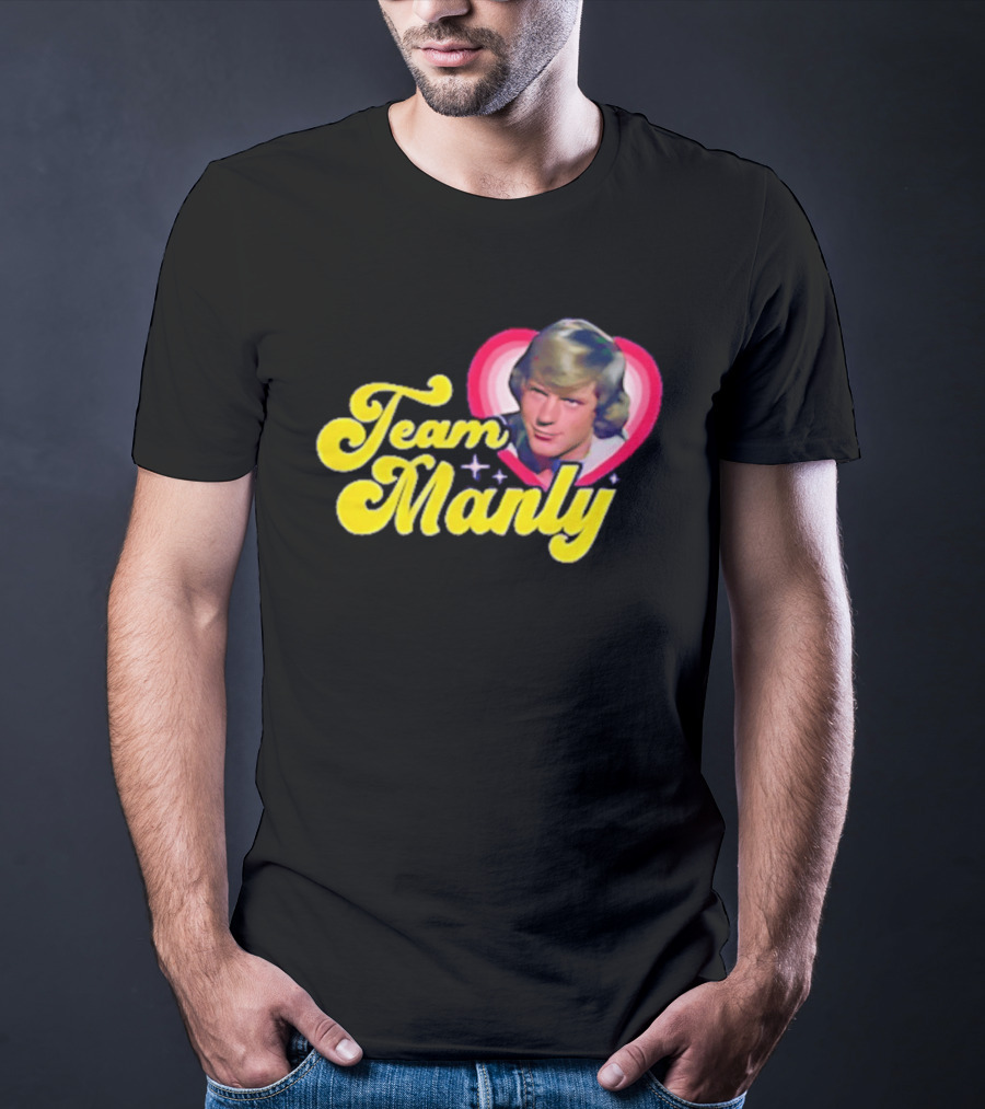 Team Manly Bobby Sherman Retro Heart T-Shirt