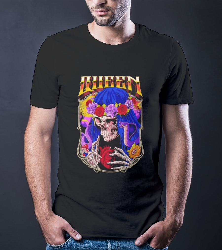 Til Death Skeleton Fiesta Cobra Floral Skeleton Tattoo T-Shirt