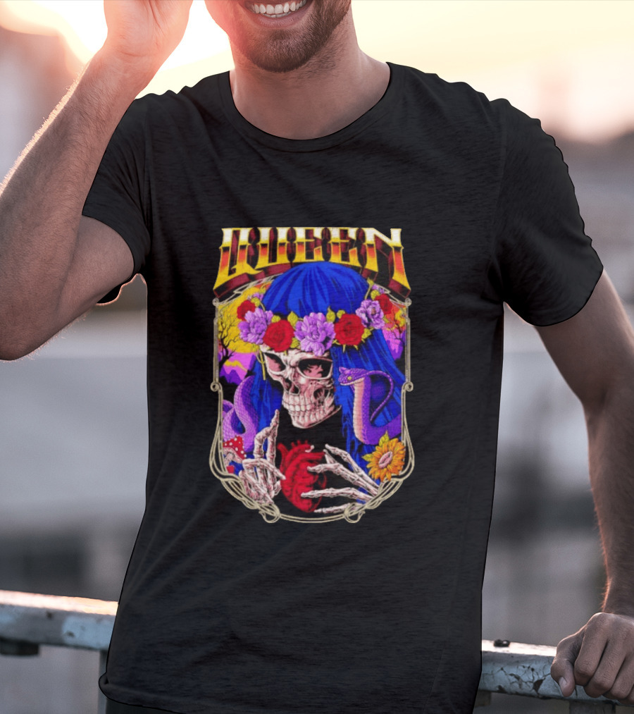 Til Death Skeleton Fiesta Cobra Floral Skeleton Tattoo T-Shirt