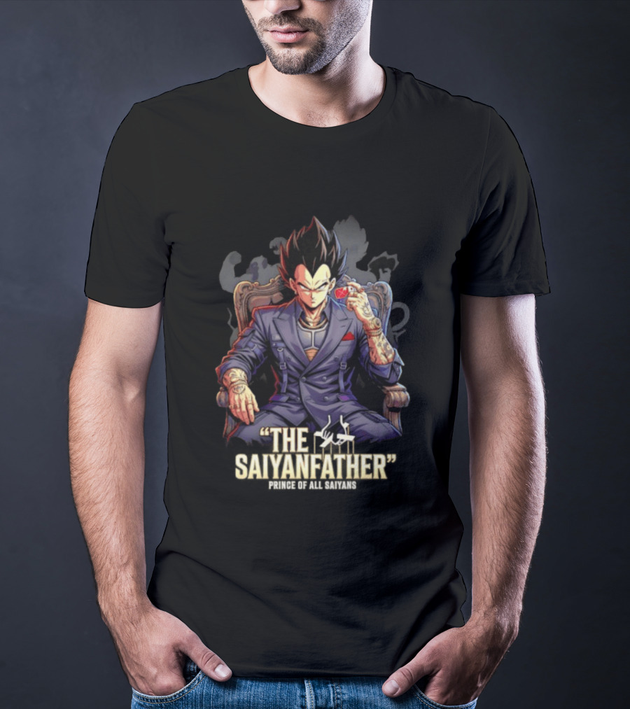 Vegeta The Saiyanfather Prince Of All Saiyans Mafia Style Anime Fusion T-Shirt