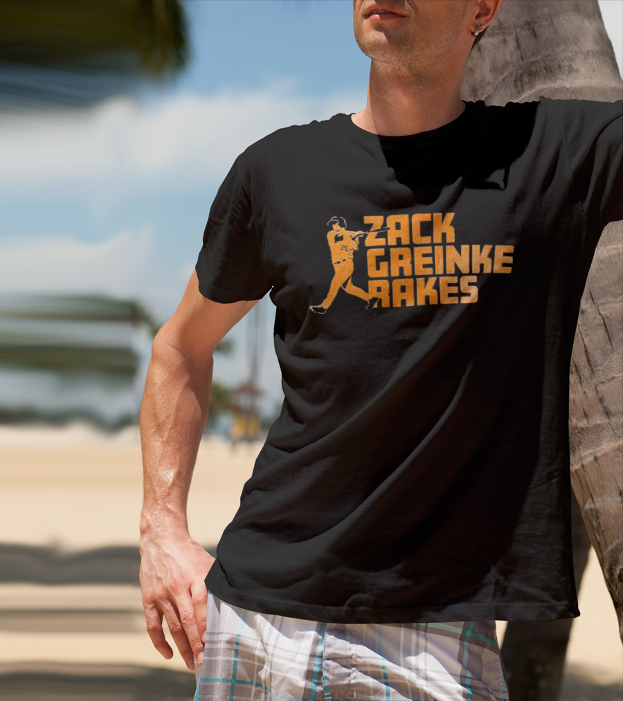 Zack Greinke Rakes Houston Astros Baseball Legend T-Shirt