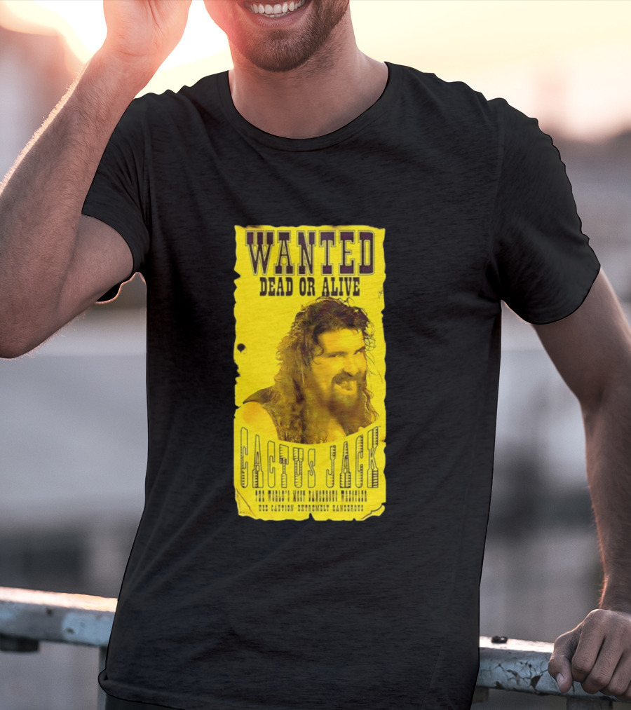 Jamie Hayter Iconic Cactus Jack Wanted Dead Or Alive Yellow T-Shirt