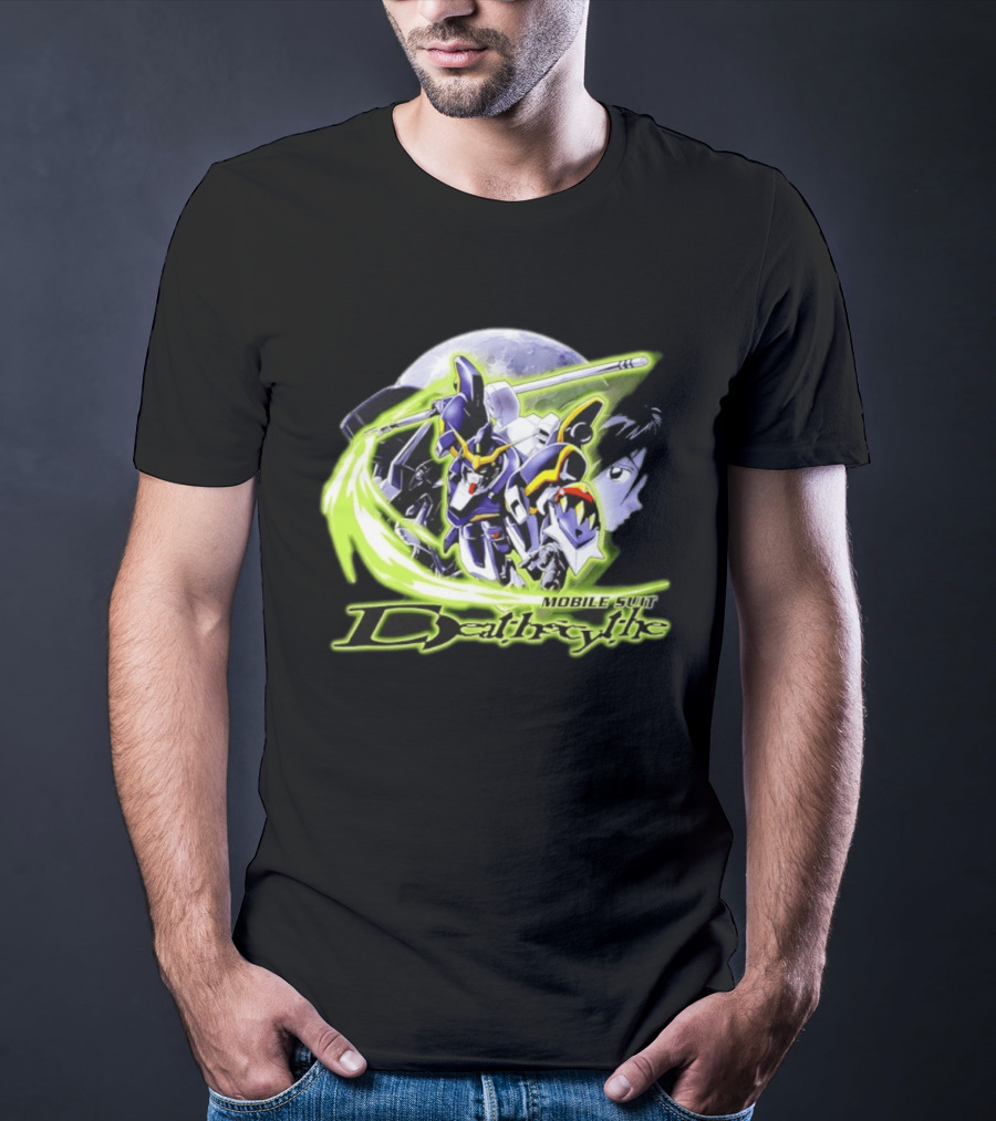 Mobile Suit Deathrythe Mecha Battle Moon Scene T-Shirt