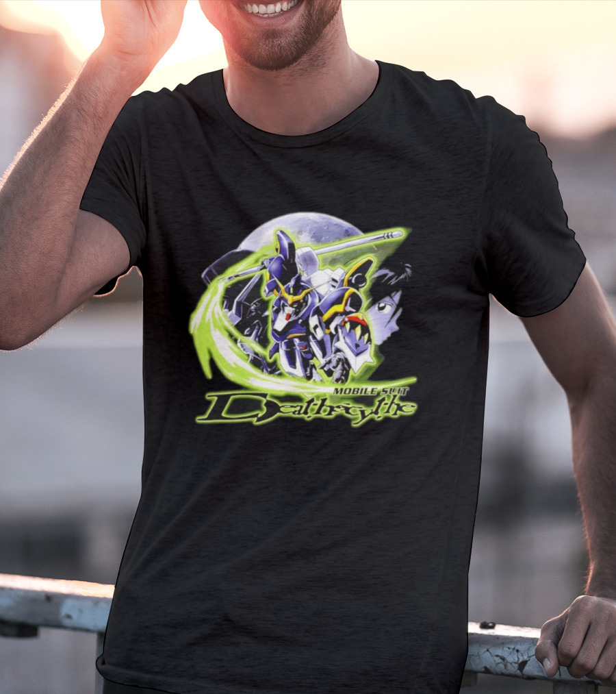 Mobile Suit Deathrythe Mecha Battle Moon Scene T-Shirt