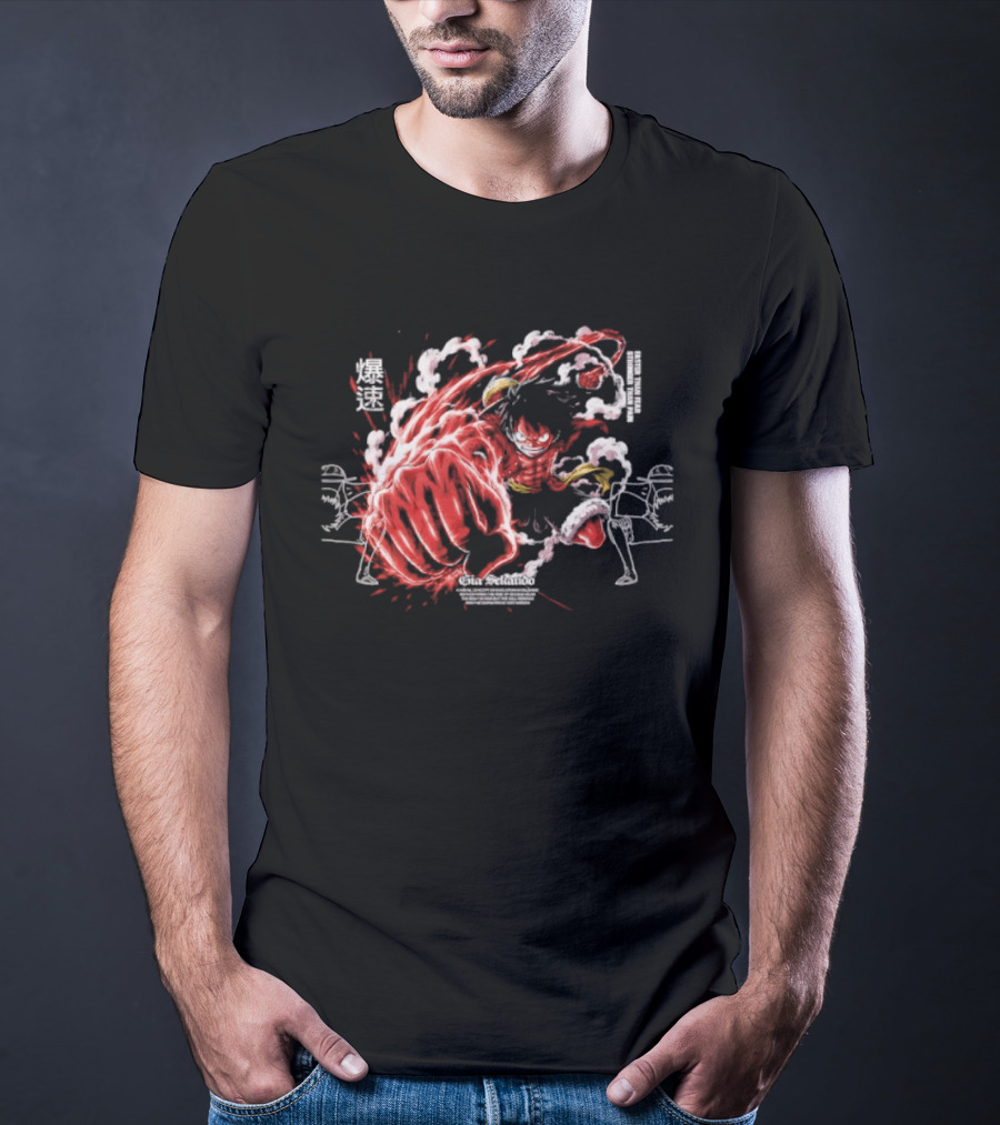 Monkey D. Luffy Faster Than Fear Stronger Than Pain Anime Gear Second Splash Attack T-Shirt