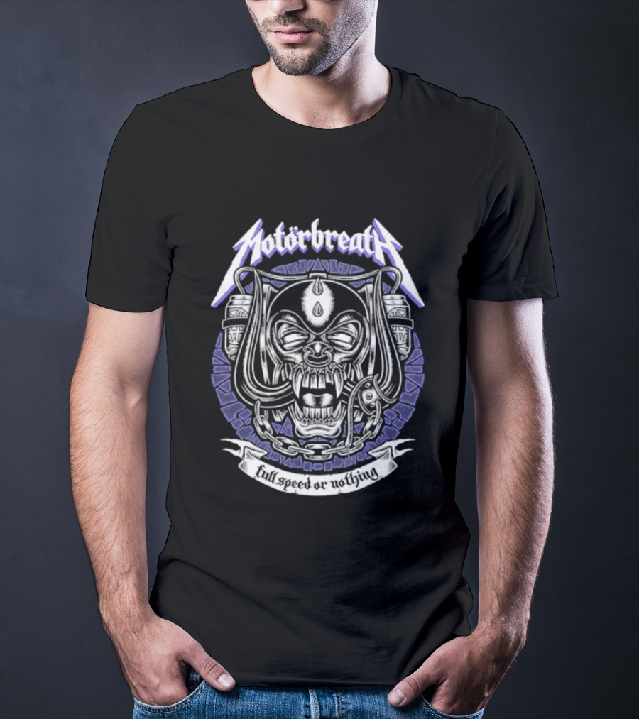 Motorbreath Full Speed Or Nothing Fanged Monster T-Shirt