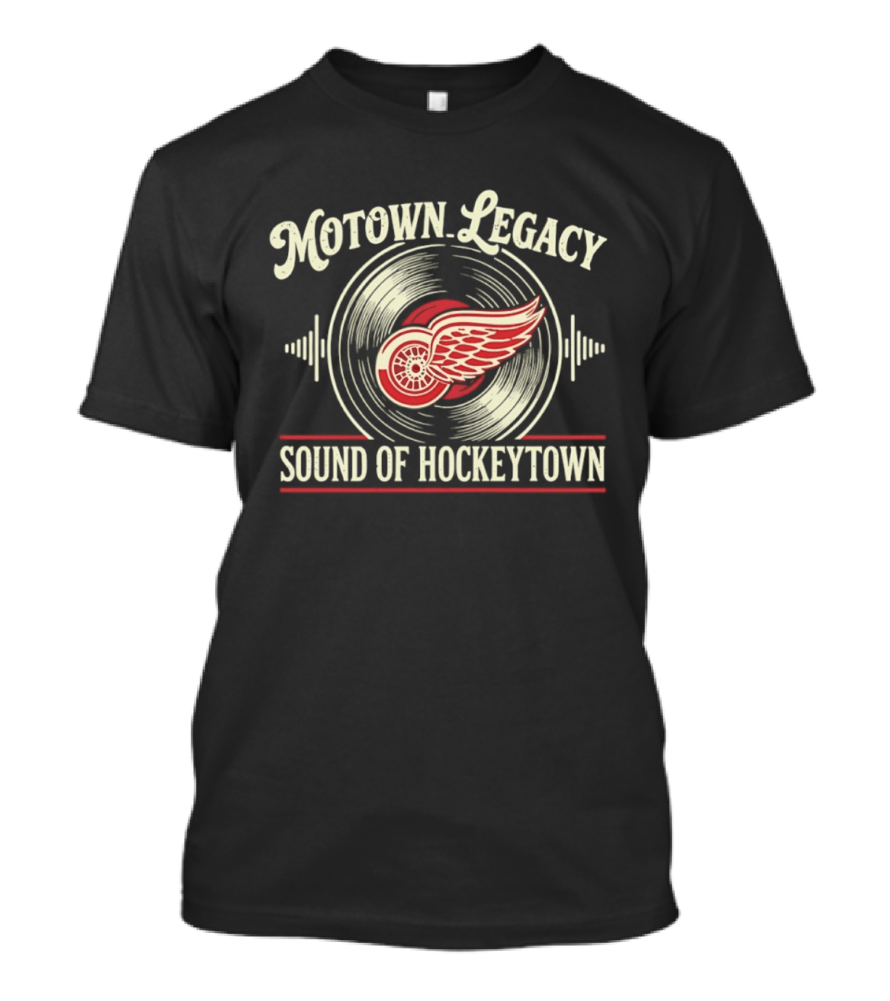 Motown Legacy Sound Of Hockeytown Detroit Red Wings Winged Wheel T-Shirt