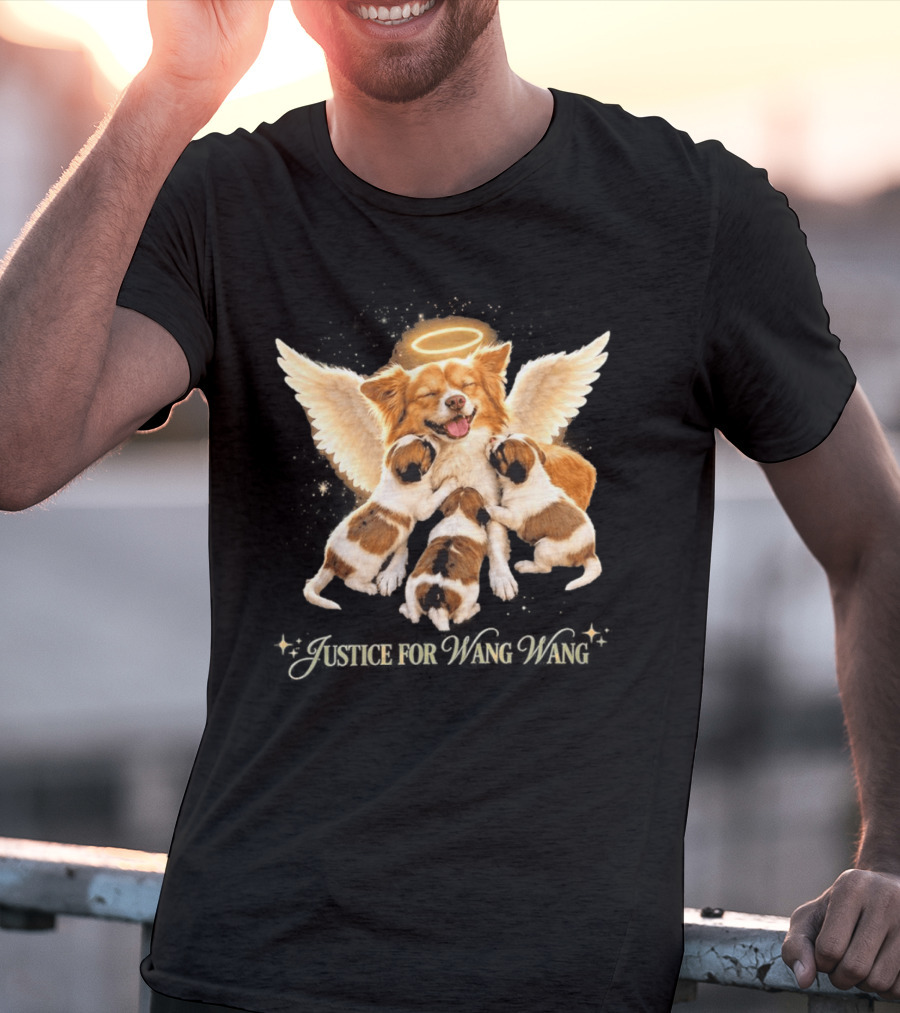 2026 Justice For Wang Wang Dog Angelic Puppies T-Shirt