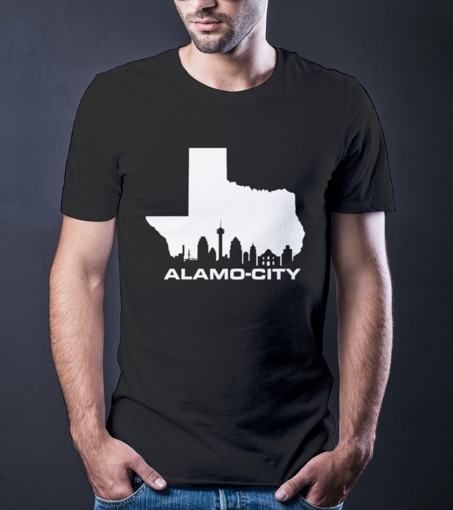 Alamo City San Antonio Skyline Texas Map T-Shirt
