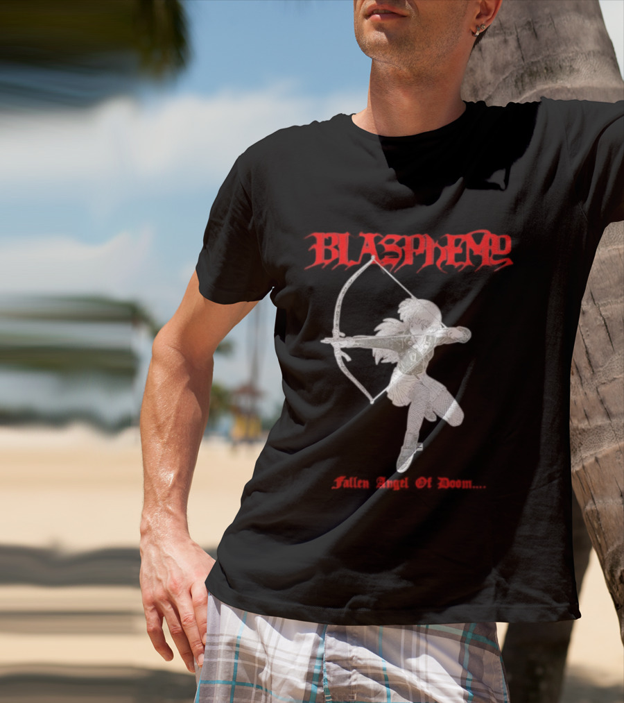 Blasphemy Fallen Angel Of Doom Black Metal Anime Archer T-Shirt