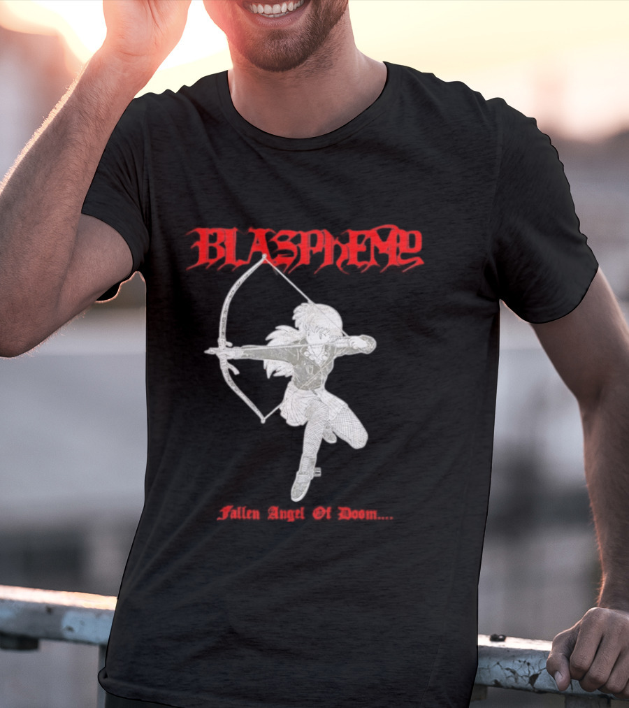 Blasphemy Fallen Angel Of Doom Black Metal Anime Archer T-Shirt