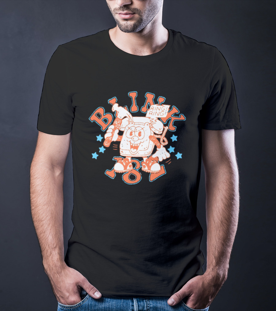 Blink 182 Ring Ring Cartoon Telephone Character With Stars T-Shirt