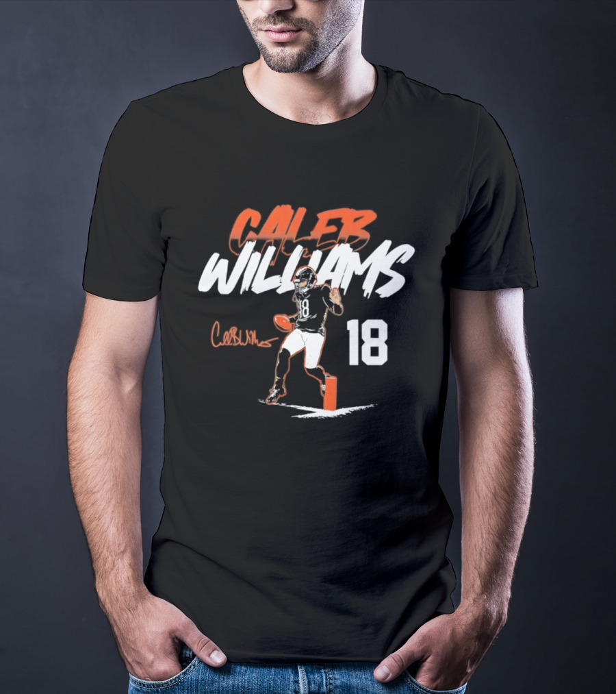 Caleb Williams 18 Chicago Bears 2026 Quarterback Pose T-Shirt