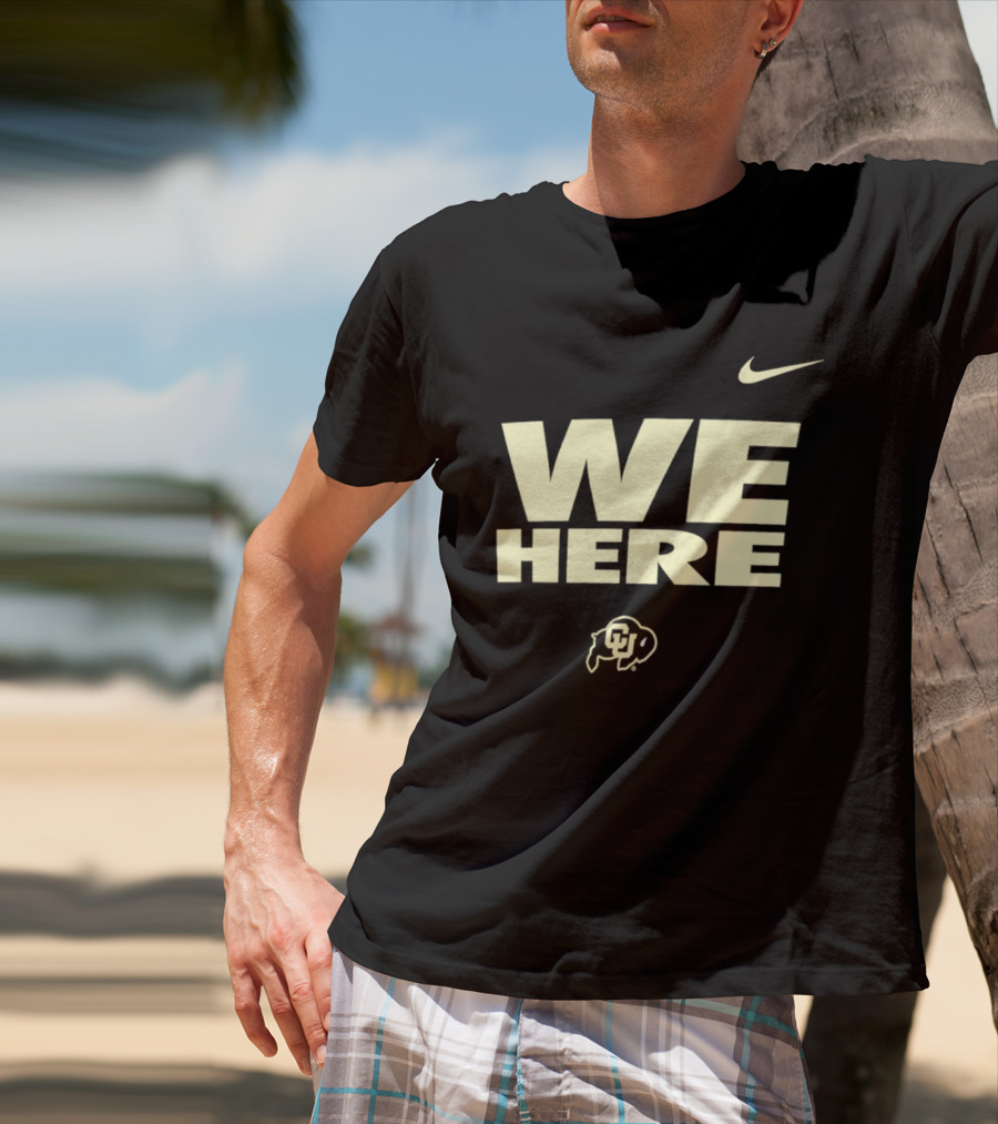 We Here Colorado Buffaloes Nike Sports Branding T-Shirt