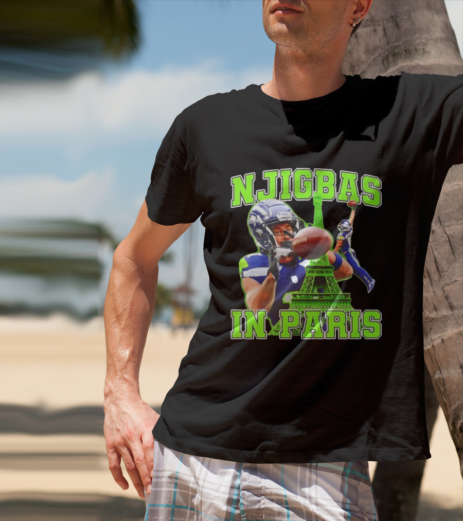 Seattle Seahawks Jaxon Smith Njigba Njigbas In Paris T-Shirt