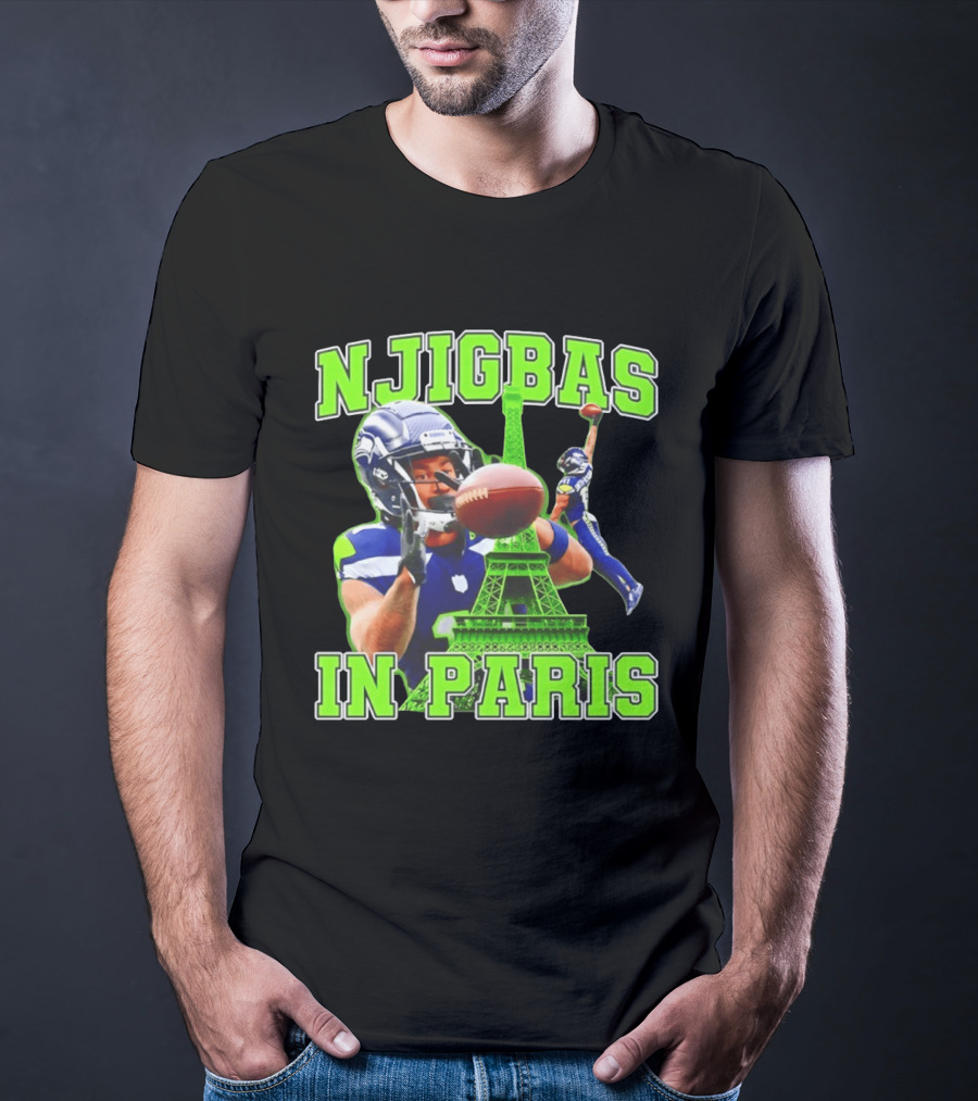 Seattle Seahawks Jaxon Smith Njigba Njigbas In Paris T-Shirt