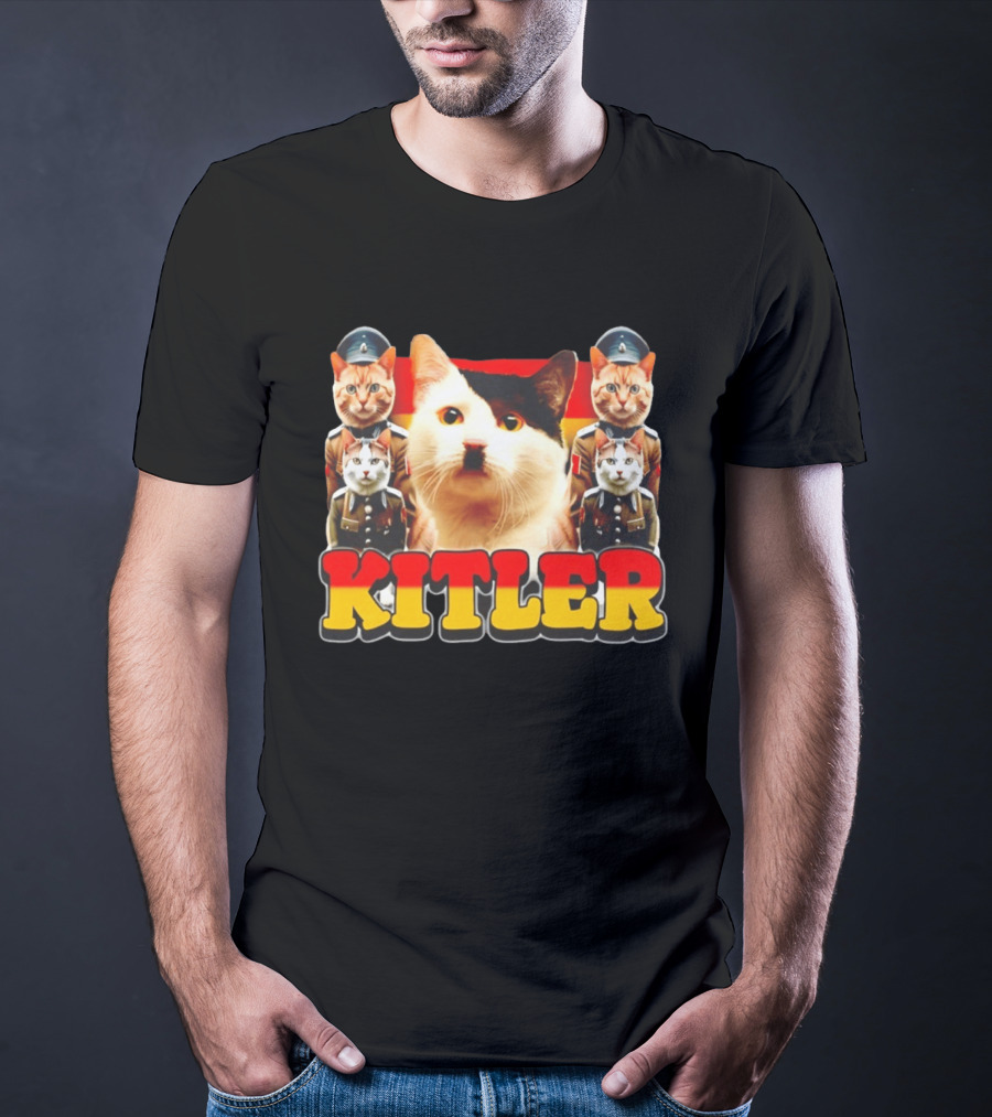 Kitler Meme Cat With German Flag And Cats In Uniforms T-Shirt