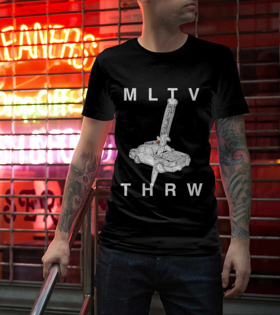 MLTV THRW Police Car Knife Punk T-Shirt