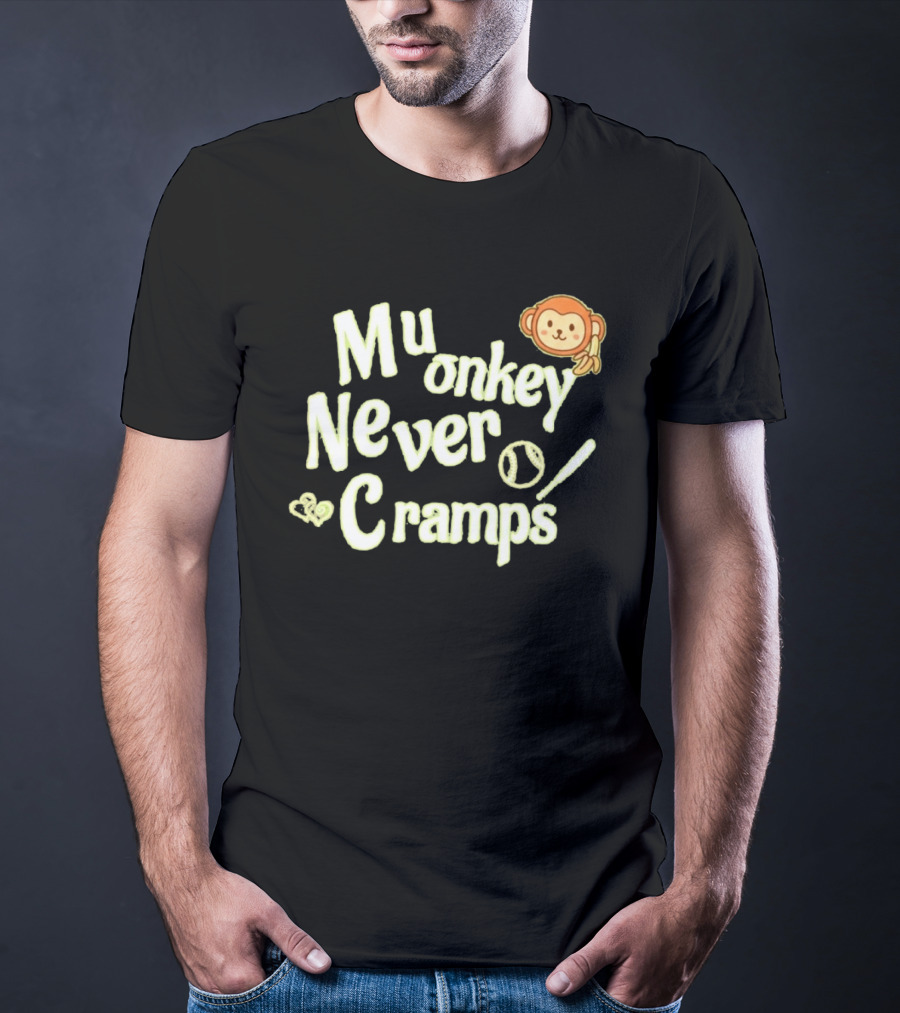 Mu Monkey Never Cramps Munenori Kawasaki Humor T-Shirt