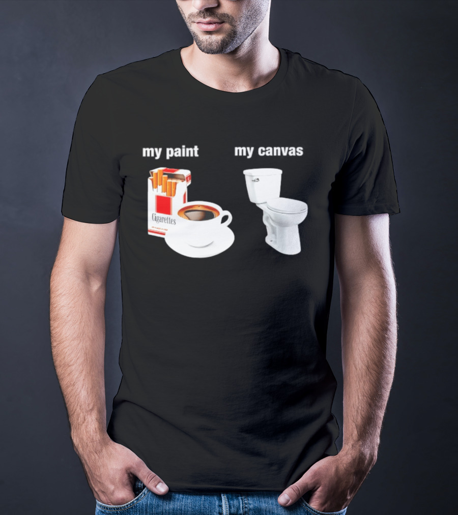 Cigarettes Coffee Toilet Funny Morning Routine T-Shirt