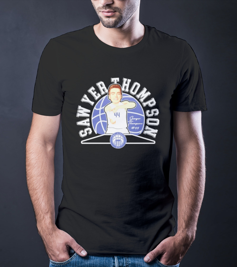 Sawyer Thompson 44 Marietta College Athletics Basketball Player Caricature T-Shirt