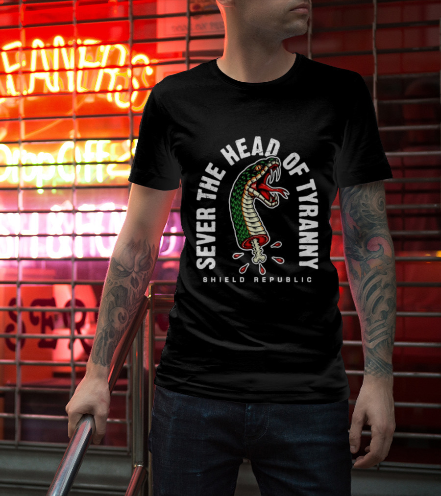 Sever The Head Of Tyranny Shield Republic Snake T-Shirt