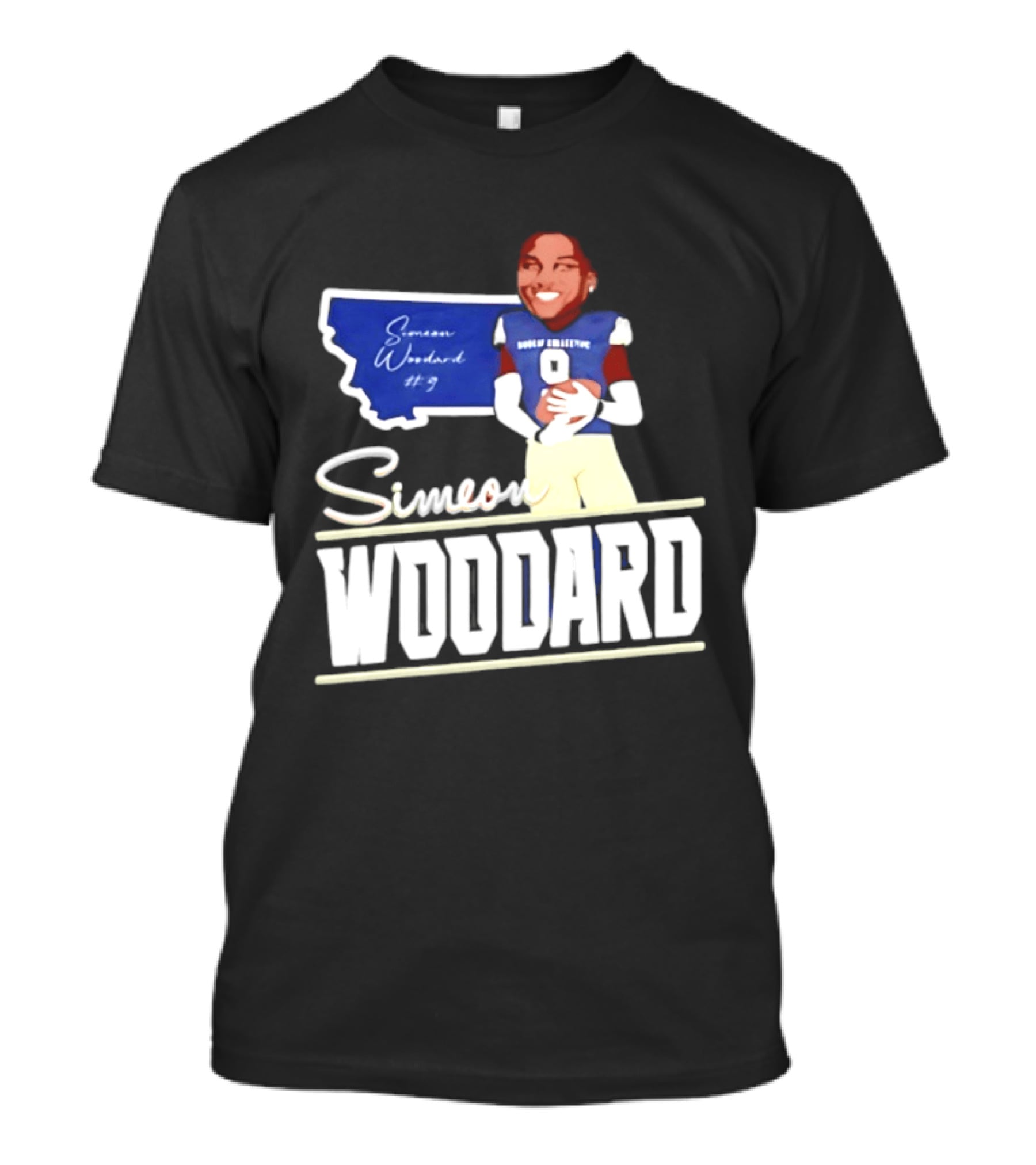 Simeon Woodard 9 Montana State Bobcats Football T-Shirt