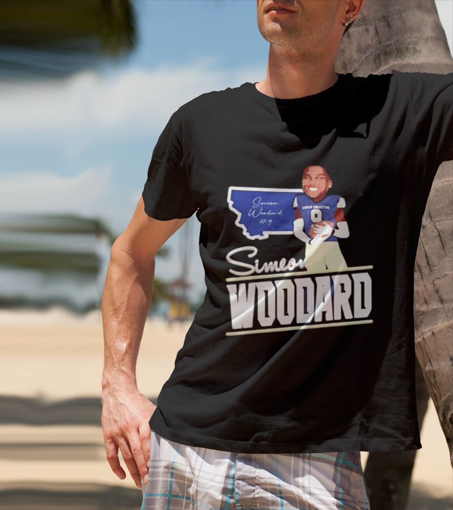 Simeon Woodard 9 Montana State Bobcats Football T-Shirt