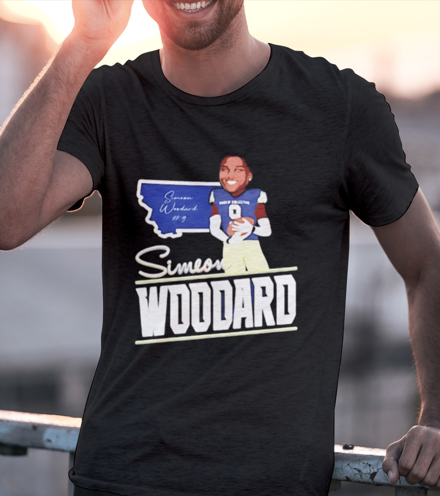 Simeon Woodard 9 Montana State Bobcats Football T-Shirt