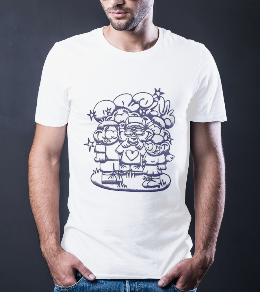 5 Ans En Famille Amis Dessin Célébration T-Shirt