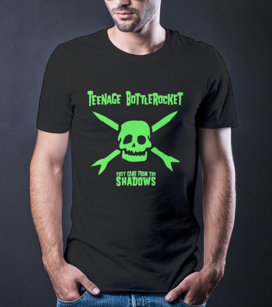 Teenage Bottlerocket Neon Skull Crossbones They Came From The Shadows T-Shirt