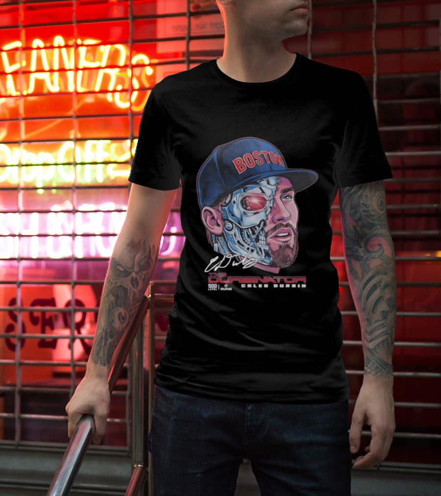 Boston Red Sox The Durbinator Caleb Durbin Cyborg Baseball T-Shirt