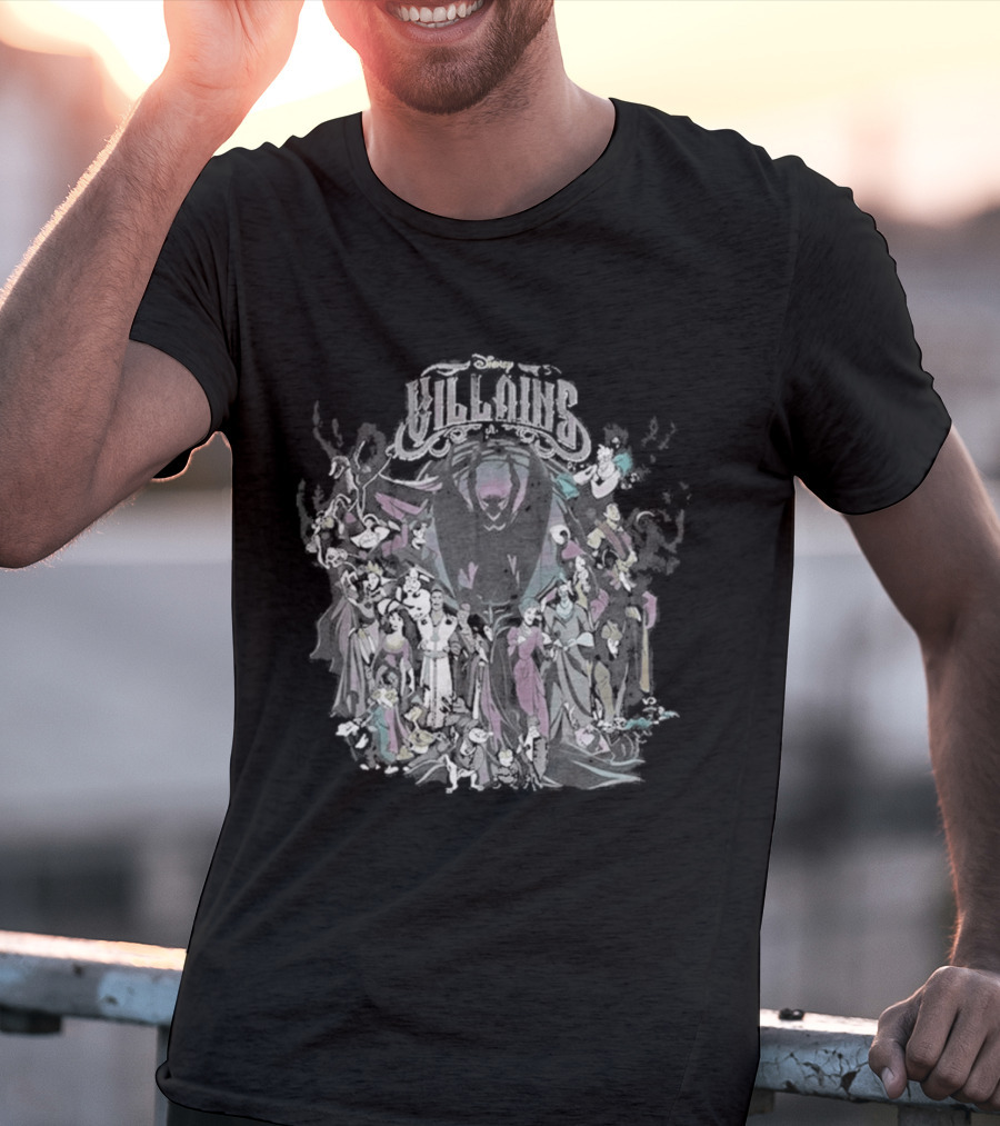 Tokyo Disney Resort Villains Evil Queen Ursula Maleficent Jafar Captain Hook Hades Dr. Facilier Scar T-Shirt