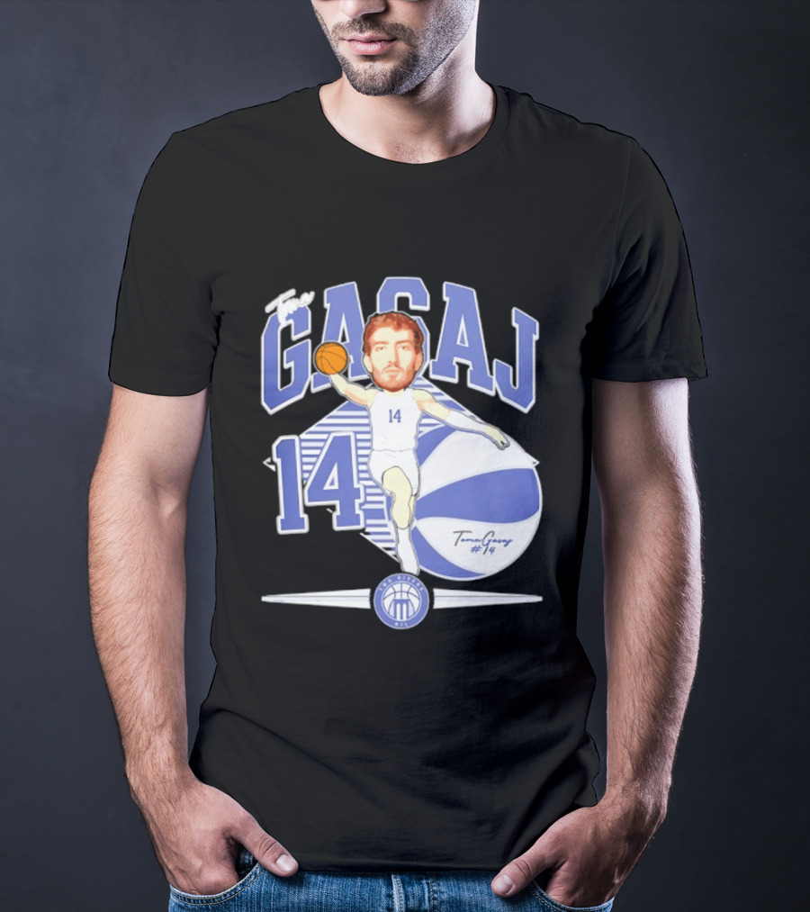 The Gasaj 14 Marietta College Athletics Basketball Caricature T-Shirt