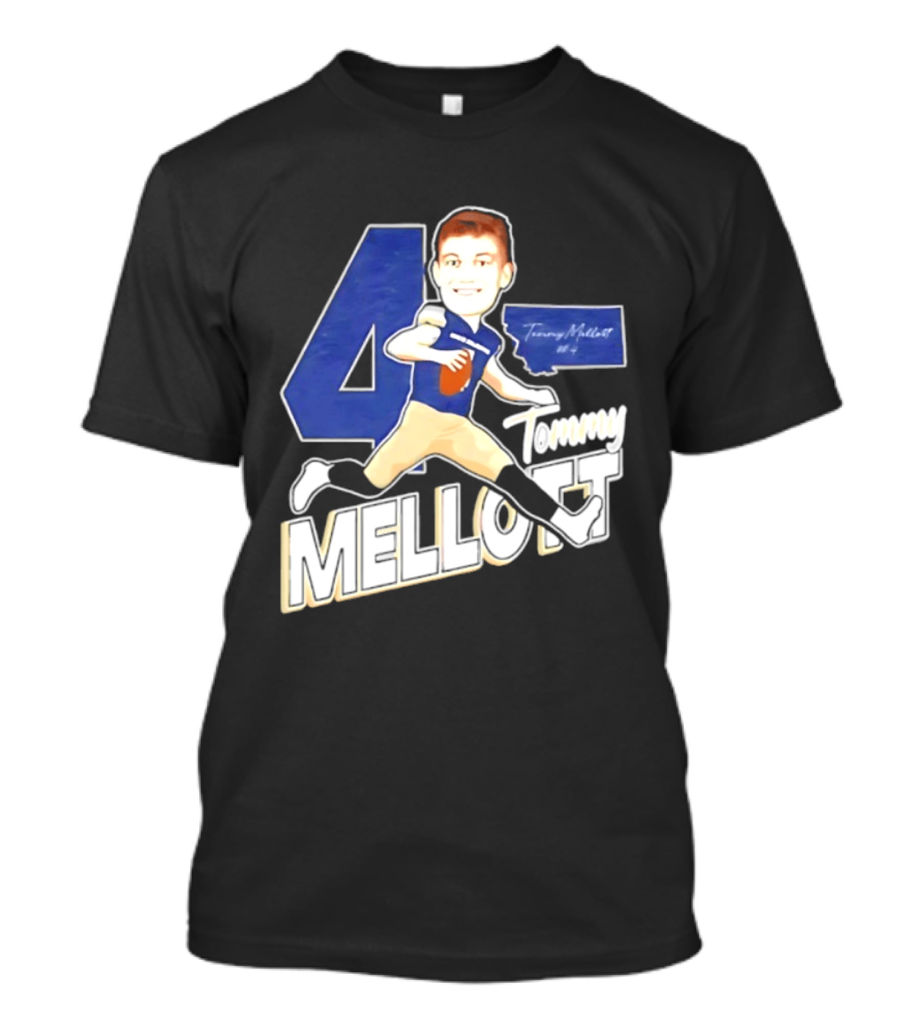 Tommy Mellott 4 Montana State Bobcats Caricature T-Shirt