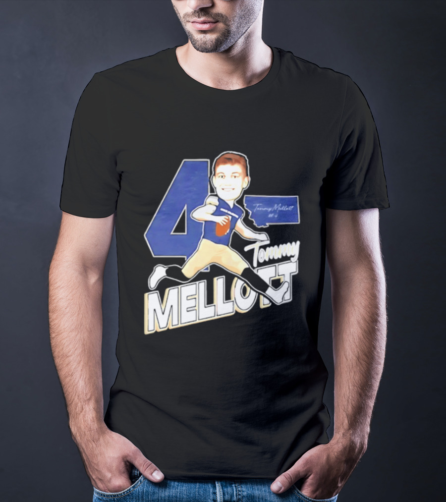 Tommy Mellott 4 Montana State Bobcats Caricature T-Shirt