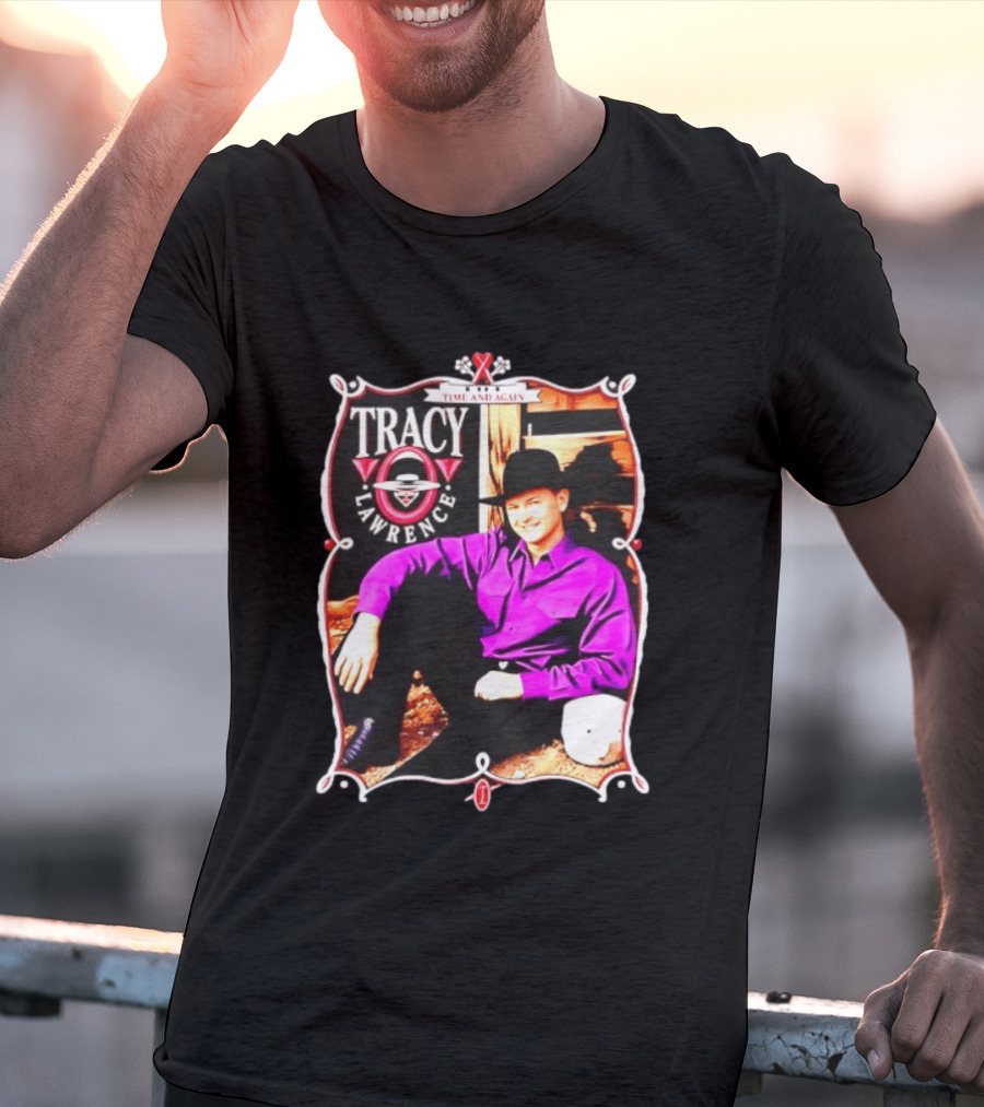 Tracy Lawrence Time And Again Country Music Purple Suit Cowboy Hat T-Shirt