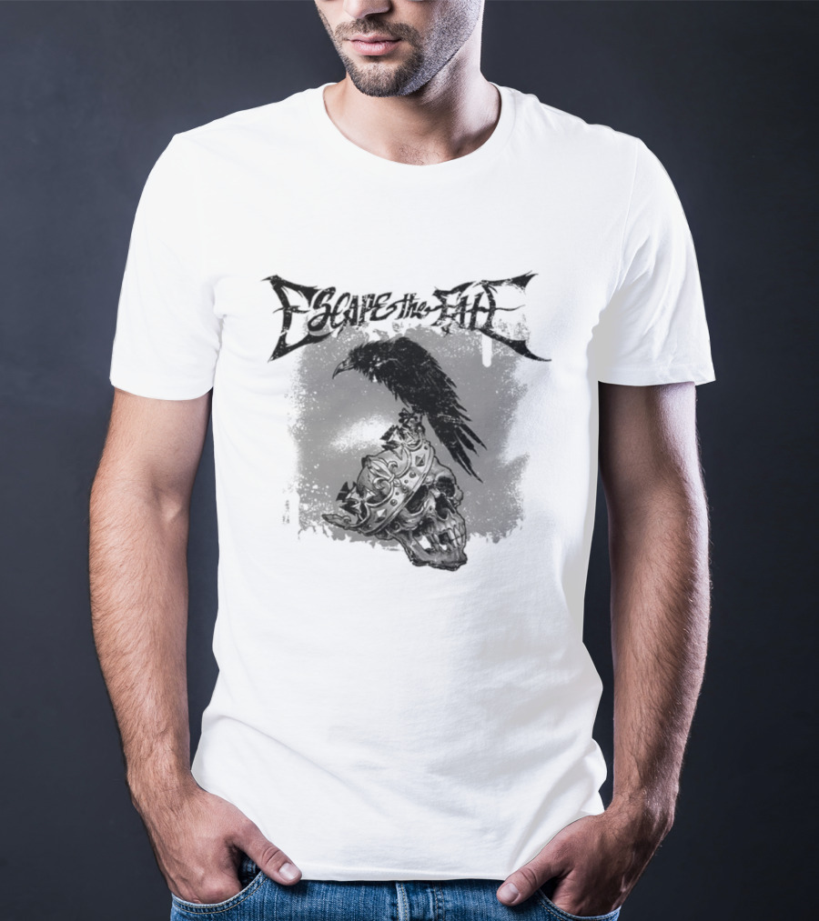 Escape The Fate Skull Crown Raven Post Hardcore T-Shirt