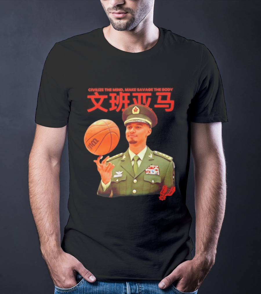 Victor Wembanyama SA Spurs Civilize The Mind Make Savage The Body Basketball Uniform T-Shirt