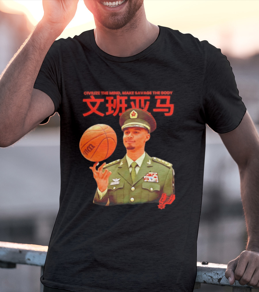 Victor Wembanyama SA Spurs Civilize The Mind Make Savage The Body Basketball Uniform T-Shirt