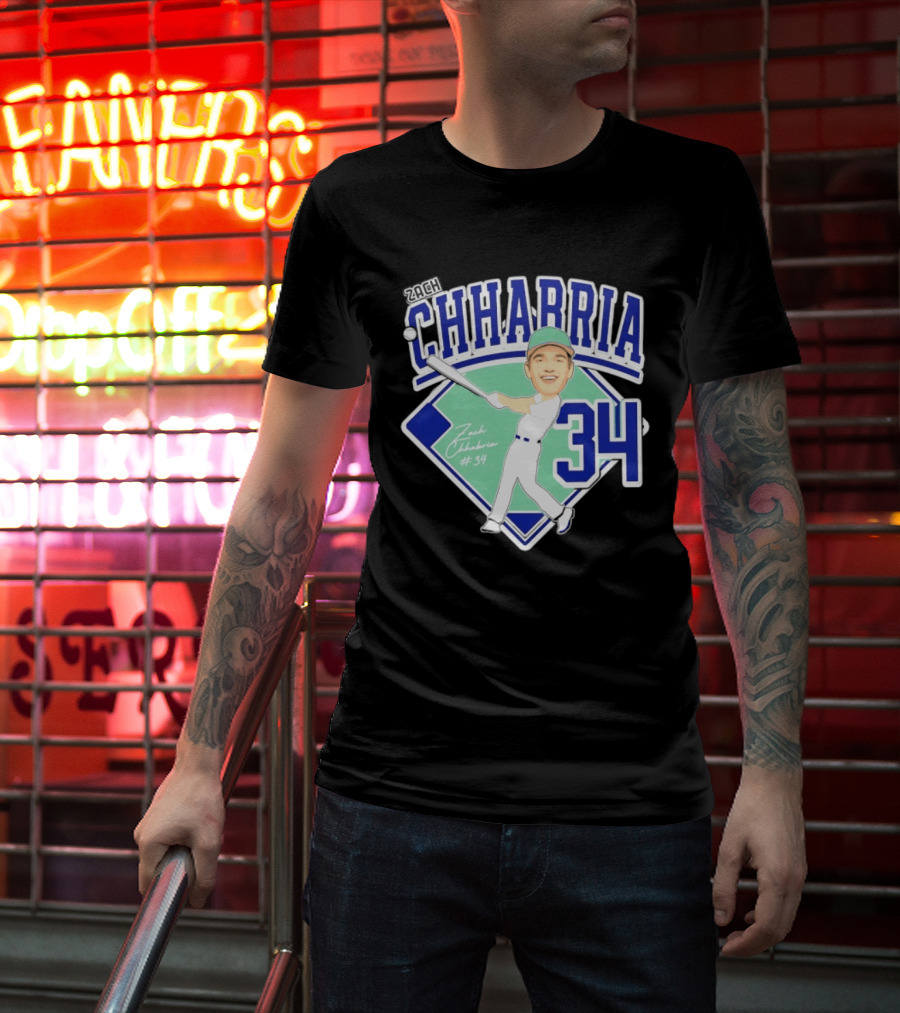 Chhabria 34 Drew University Athletics Baseball Caricature Zach Chhabria T-Shirt